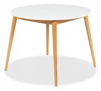 Стол круглый раскладной обеденный BOSCO (Боско) основание бук, столешница мдф, 100*75*100+30см, Белый+Натуральный ( Бук) Стол круглый раскладной обеденный BOSCO (Боско) основание бук, столешница мдф, 100*75*100+30см, Белый+Натуральный ( Бук). Фото №1