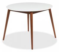 Стол круглый раскладной обеденный BOSCO (Боско) основание бук, столешница мдф, 100*75*100+30см, Белый + Коричневый Стол круглый раскладной обеденный BOSCO (Боско) основание бук, столешница мдф, 100*75*100+30см, Белый + Коричневый. Фото №1