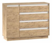 Комод Virginia НМ 011.01, Белый Скандинавский/Дуб Бунратти. Фото №1