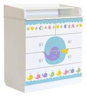 Комод пеленальный Polini kids Simple 1780 Морская история, белый Комод пеленальный Polini kids Simple 1780 Морская история, белый. Фото №1