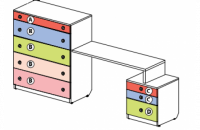 Стол с комодом и опорной тумбой Силуэт