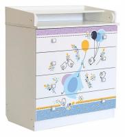 Комод пеленальный Polini kids Simple 1580 Слоник на шаре, белый Комод пеленальный Polini kids Simple 1580 Слоник на шаре, белый. Фото №1