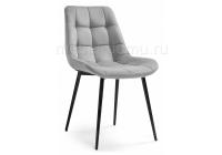 Стул Келми микровелюр светло-серый / черный глянец Стул Келми микровелюр светло-серый / черный глянец