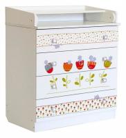 Комод пеленальный Polini kids Simple 1580 Сонные котята, белый Комод пеленальный Polini kids Simple 1580 Сонные котята, белый. Фото №1