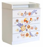 Комод пеленальный Polini kids Simple 1580 Прогулка, белый Комод пеленальный Polini kids Simple 1580 Прогулка, белый. Фото №1