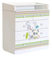 Комод пеленальный Polini kids Simple 1780 Панды, белый Комод пеленальный Polini kids Simple 1780 Панды, белый. Фото №1