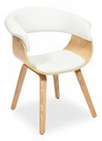 Стул VIMTA (mod.8021) дерево / экокожа, 69х56х77 см, натуральный/белый фото Стул VIMTA (mod.8021) дерево / экокожа, 69х56х77 см, натуральный/белый. Фото №1