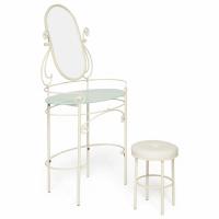 Столик туалетный ALBERT (столик/зеркало + пуф) Античный белый (Antique White) (Id:  ) фото Столик туалетный ALBERT (столик/зеркало + пуф) Античный белый (Antique White) (Id:  )