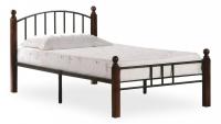 Кровать AT-915 дерево гевея/металл, 90*200 см (Single bed), красный дуб/черный фото Кровать AT-915 дерево гевея/металл, 90*200 см (Single bed), красный дуб/черный