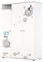 Шкаф платяной Polini Kids Disney Baby 101 Далматинец, белый. Фото №1