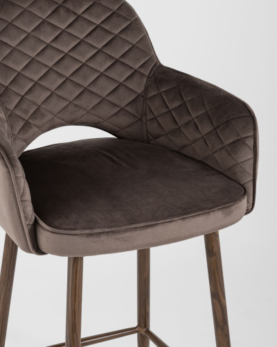 Стул полубарный Венера диамант велюр коричневый. Фото №9
