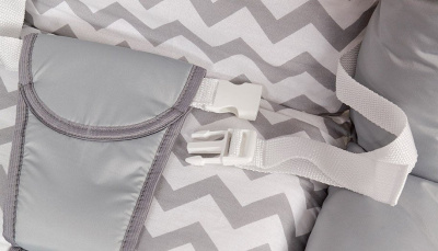 Шезлонг детский Polini kids Зигзаг, серый. Фото