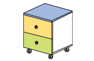 Тумба мобильная два ящика Силуэт. Фото №2