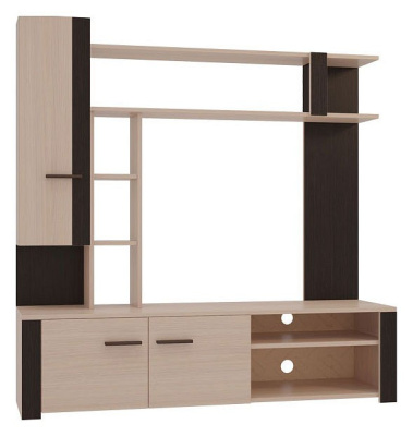 Милана Мини-стенка дуб млечный/венге. Фото