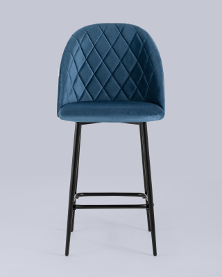 Стул полубарный Марсель велюр пыльно-синий. Фото