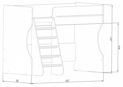 Кровать-чердак Р432, белый. Фото