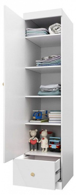 Шкаф для белья Polini Kids Fun, белый. Фото