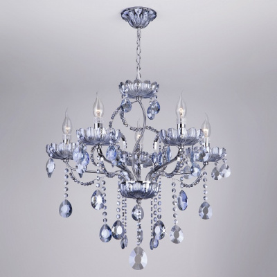 Подвесная люстра Eurosvet Darfina 3015/5 хром/лазурный хрусталь Strotskis. Фото №2