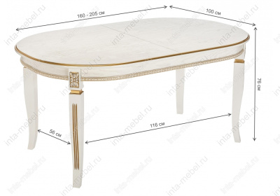 Стол деревянный Aviano молочный с патиной. Фото №2