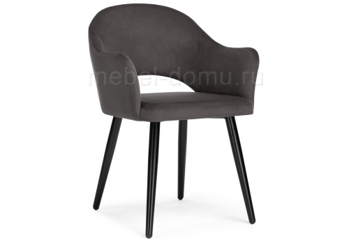 Стул Апри микровелюр графитовый / черный глянец. Фото №1