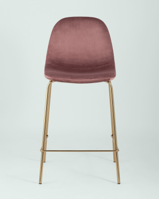 Стул полубарный Валенсия велюр розовый золотые ножки. Фото