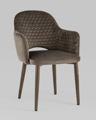 Стул Венера Хани велюр коричневый ножки дерево фото Стул Венера Хани велюр коричневый ножки дерево. Фото №3