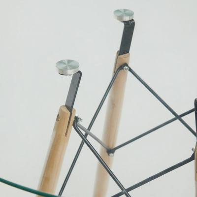 Стол CINDY GLASS (mod.80GLASS) металл/стекло, D80х75см, прозрачный. Фото