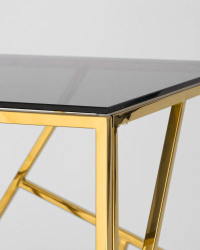 Журнальный столик 55*55 АРТ ДЕКО золото стекло smoke. Фото №6