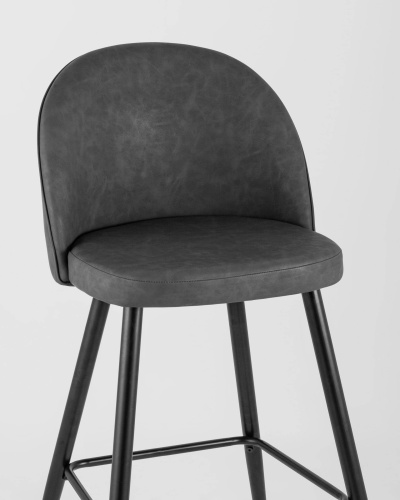 Стул барный Лион темно-серая экокожа. Фото №8
