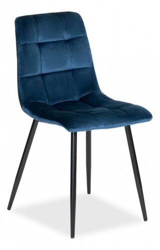 Стул  CHILLY (mod. 7094) металл/вельвет, 45 х 55 х 87,5 см, синий/черный, G062-48 (поставляется по 4 шт). Фото №1