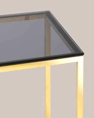 Журнальный стол 40*40 ТАУН золото стекло smoke фото Журнальный стол 40*40 ТАУН золото стекло smoke. Фото №5