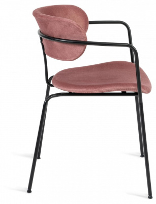 Кресло VAN HALLEN (mod. 2433S) ткань/металл, 54,5х53,5/76 см, высота до сиденья 46 см, коралловый/черный (поставляется по 2 шт). Фото №2