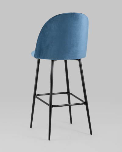 Стул барный Марсель велюр пыльно-синий. Фото №7