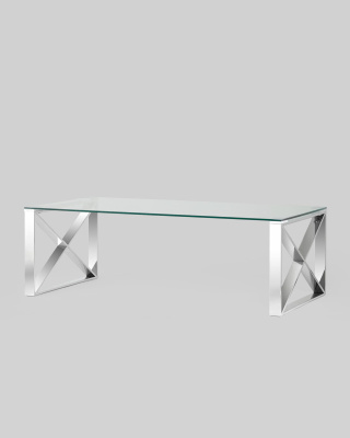 Журнальный стол 120*60 КРОСС серебро. Фото