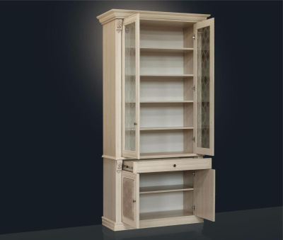 Шкаф для книг 2-х ств. с зеркалом и стеклянными полками Б5.15-6 фото Шкаф для книг 2-х ств. с зеркалом и стеклянными полками Б5.15-6. Фото №2