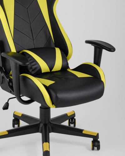 Кресло игровое TopChairs Gallardo желтое. Фото №9