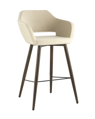 Стул барный Саймон велюр бежевый. Фото