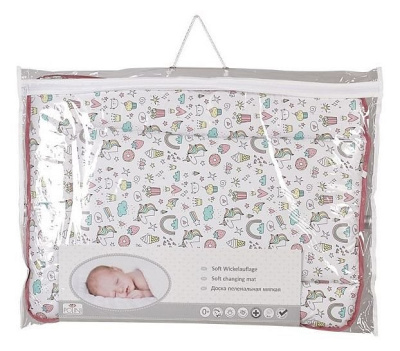 Матрас пеленальный Polini kids Единорог Сладости, розовый. Фото