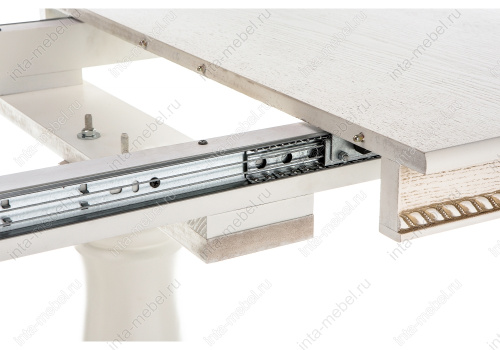 Стол деревянный Кантри 120 молочный с золотой патиной. Фото №7