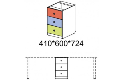 Стол приставной к тумбе Силуэт. Фото