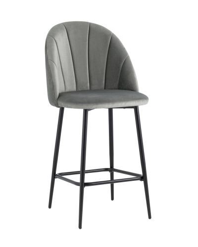 Стул полубарный Логан велюр серый. Фото №2