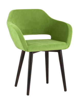 Стул с подлокотниками Саймон велюр травяной. Фото