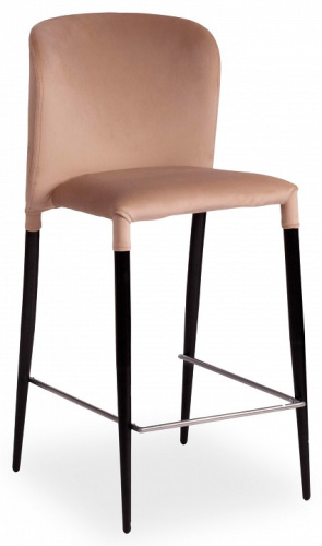Стул полубарный ALVOR (mod. 715пб) ткань/металл, 44х55х99 см, высота до сиденья 67 см, бежевый barkhat 5/черный (поставляется по 2 шт). Фото №1
