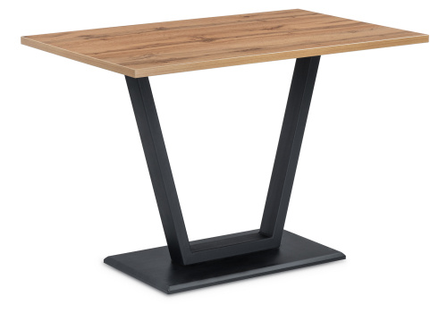 Стол деревянный Мичиган Лофт 25 мм дуб вотан / черный матовый. Фото №1