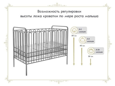 Кроватка Polini Kids Vintage 110, белый. Фото №4