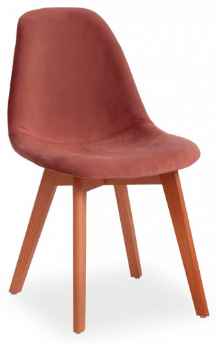 Стул Secret De Maison CINDY SOFT (mod. C1021F1) вельвет/дерево , 53 х 45 х 81 см , коралловый (HLR 44)/натуральный (поставляется по 4 шт). Фото №1