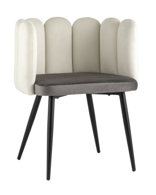 Кресло Карнавал бежевое/темно-серое. Фото