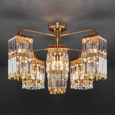 Потолочная люстра Eurosvet Barra 10100/8 золото/прозрачный хрусталь Strotskis. Фото №2