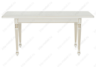 Стол деревянный Леджер слоновая кость / патина золото. Фото