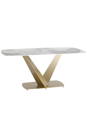 Стол обеденный Аврора 180*90 керамика светлая. Фото №2